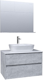 Grossman Мебель для ванной Эдванс 80 GR-3020 подвесная цемент светлый – фотография-1
